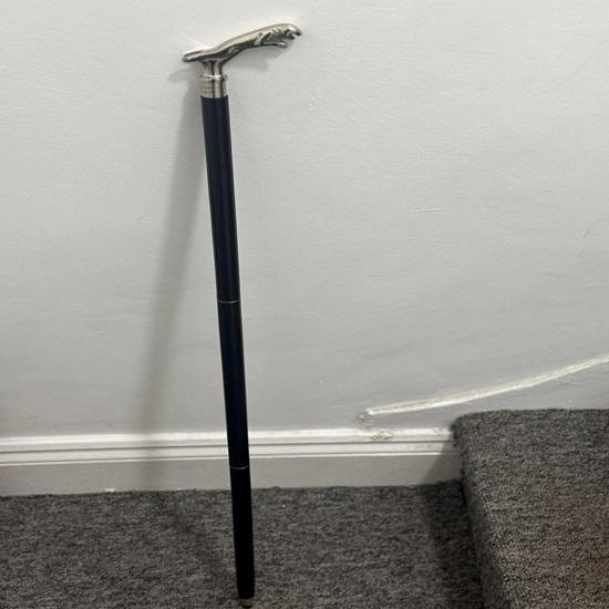 Classic Style Jaguar Handle Black Wooden Walking Stick Cane