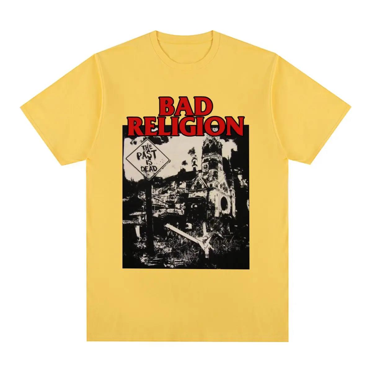 

ВИНТАЖНАЯ ФУТБОЛКА BAD RELIGION Панк-рок группа Графический принт Харадзюку Уличная одежда Хлопок Мужская Женская Размер ЕС Футболка 4XL