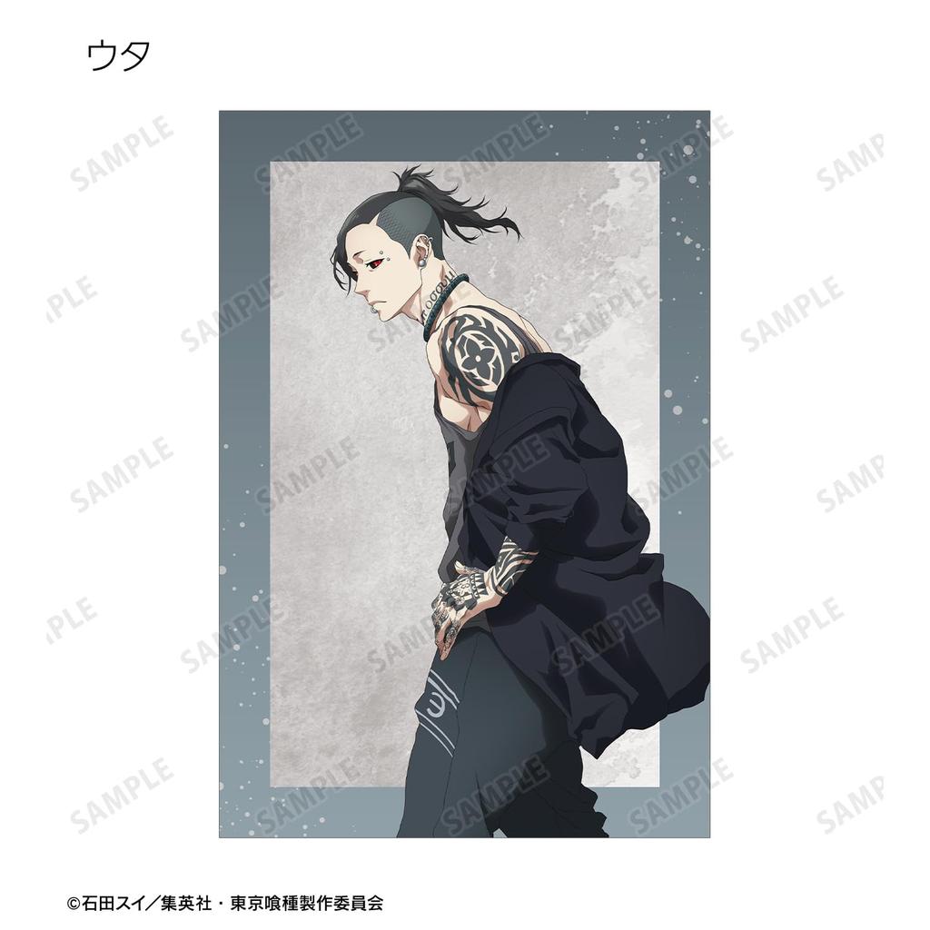 Conjunto de 6 postais com as ilustrações originais de da série anime de TV "Ayumi ver." "Tokyo Ghoul"