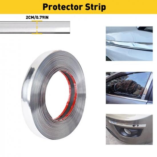 5M*(0.6Cm-2.5)Cm Chrome Trim Molding Strip Car Door Window Bumper Side Protector