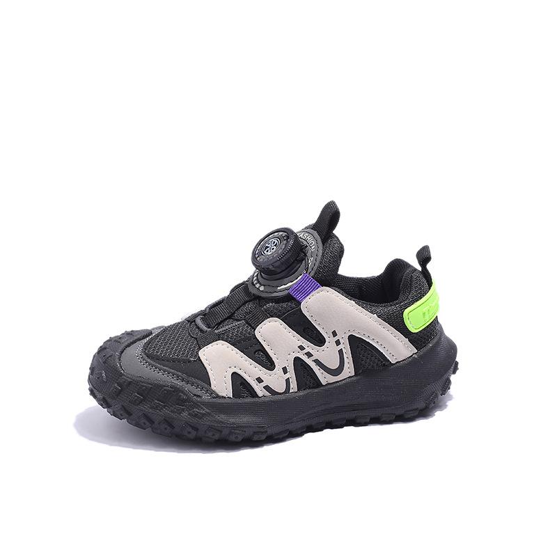 Girls' sneakers 2025 spring and autumn children's shoes rotating buttons autumn new little girls lightweight Forrest Gump shoes