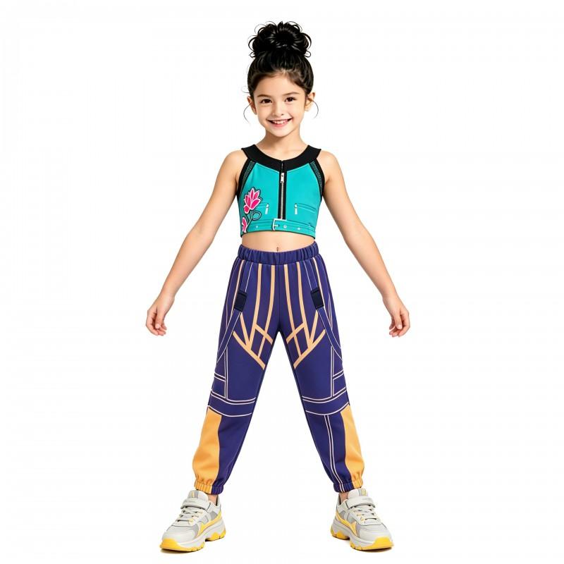 Anime-Inspired Girls Street Dance Costume Set Cosplay Performance Hip Hop Stage Outfit