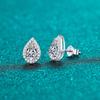 Bague Ringen 100% 925 Sterling Silver 1CT Water Drop Moissanite Stud Earrings For Women Platinum Plated Party Fine Jewelry Gift