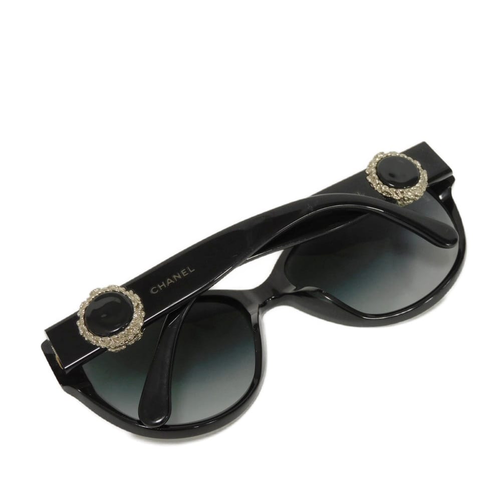 Used 10097 COCO Mark Butterfly Shape Eyewear 5192A c.622/3C 7968 Logo CC Mark Acetate Black Women's from Japan AUTHENTIC