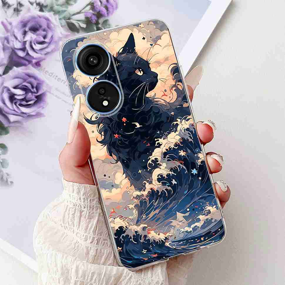For Oppo A1 Pro 5G 6.7" Case Fashion Flower Painting Soft Silicone TPU Back Cover For Oppo A1 Pro a1 Pro PHQ110 Cases Bumper