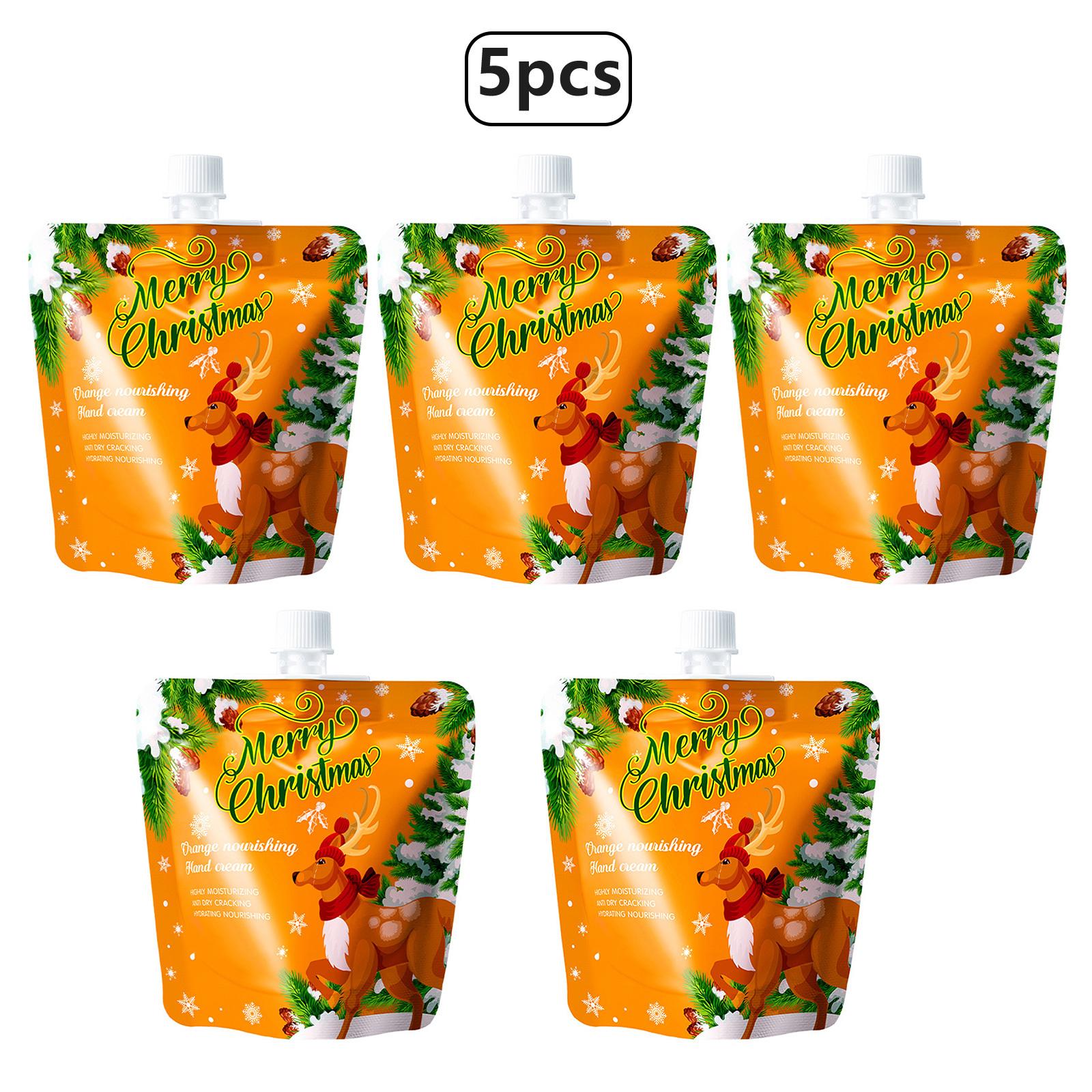 

5 ШТ Розкішний Подарунковий Набір Різдвяного Крему для Рук - Зволожуючий Лосьйон з Маслом Ши та Вітаміном Е для Живлення та Заспокоєння Сухої Шкіри Рук One Size