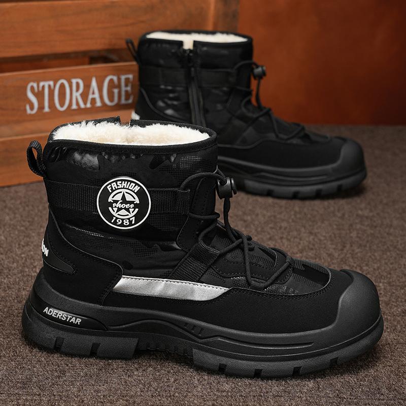 Men Snow Shoes Casual Winter Plush Warm Boots Platform Sneakers Male High Tops Cotton Shoes