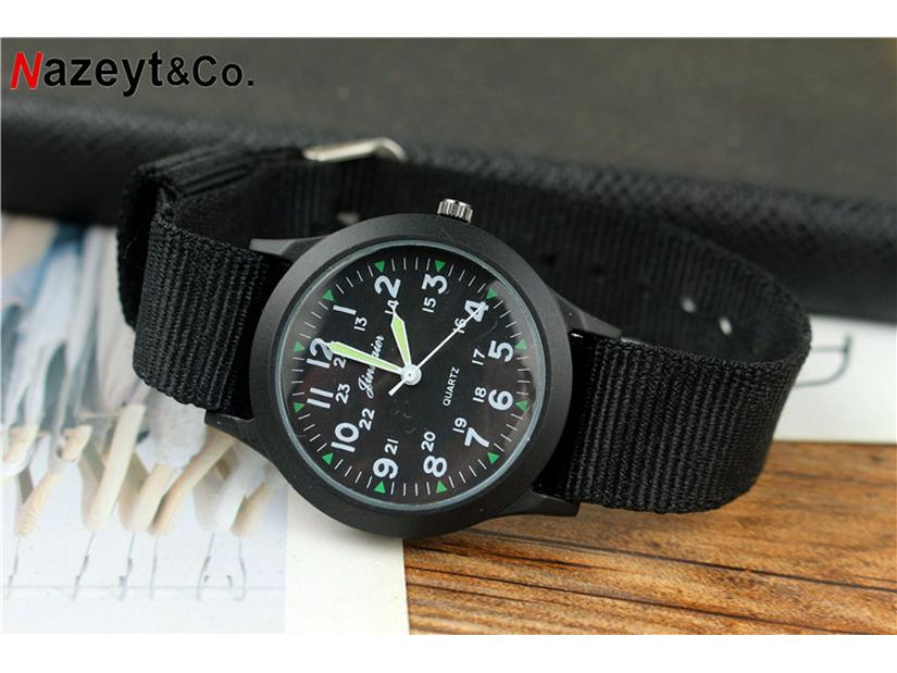 

Светящиеся водонепроницаемые нейлоновые часы, 24-часовой циферблат, для молодежи и взрослых, спортивный военный дизайн унисекс