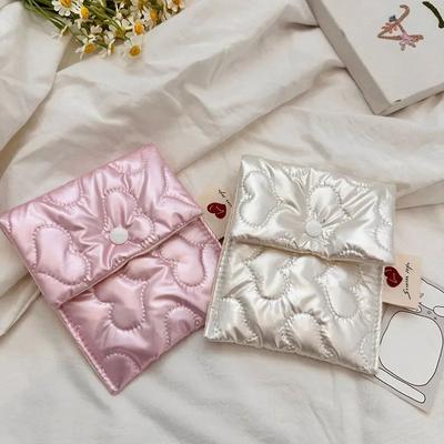 Niedliche rosa Aufbewahrungstasche für Damenbinden für Damen, multifunktional, Zero Wallet, tragbare Tasche für Damenbinden für Studenten