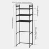 Over The Toilet Storage Rack with 4 Hooks 3 Tier Bathroom Shelf Punch-free Versatile Storage Rack for Bathroom Laundry Restroom