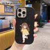 Phone Case: 2D Flat Design Suitable for iPhone 18 17 16 15 14 13 Pro Protective Case, Couple Style, Boy with Yellow Clothes Girl, Christmas and Hallow