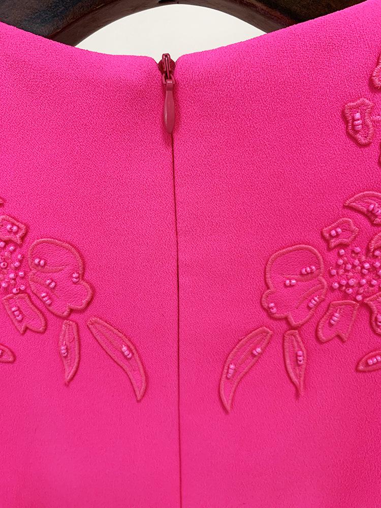 2025 Elegant European & American Beaded Dress with 3D Embroidery