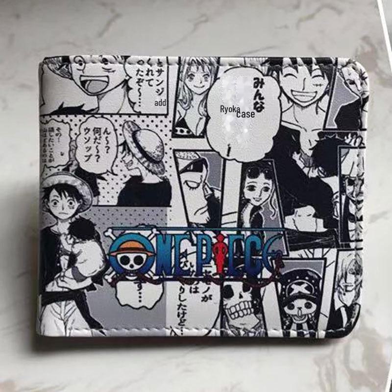 One Piece Luffy & Zoro Unisex PU skórzany krótki portfel i portmonetka