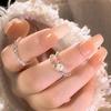 Adjustable Designed Beautifully Pearl Ring For Women With Modern Geometric Style