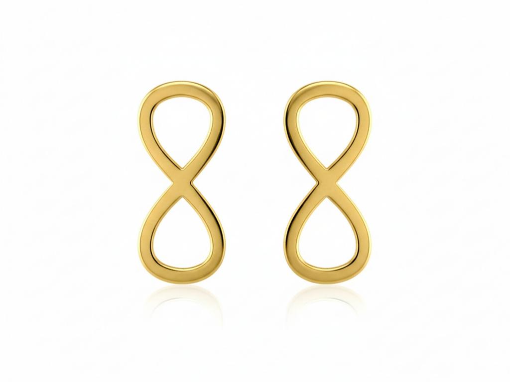 585 14kt gold infinity stud earrings 0.52g as a gift