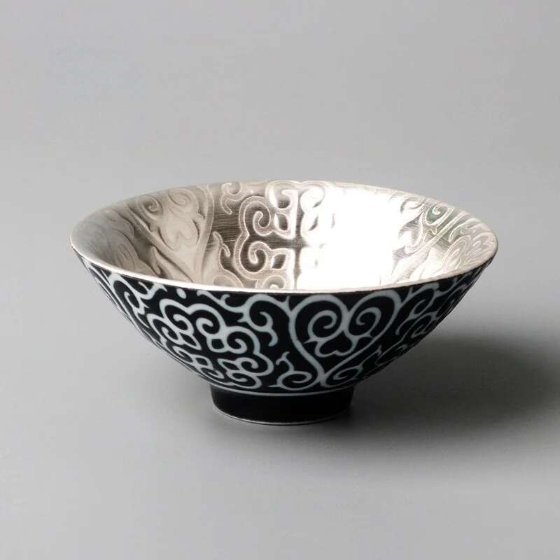 Coppa d'argento 999 argento puro fatta a mano argento dorato tazza da tè in ceramica tazza da tè Kung Fu tazza da tè intarsiata con argento Tazza del Maestro tazza singola