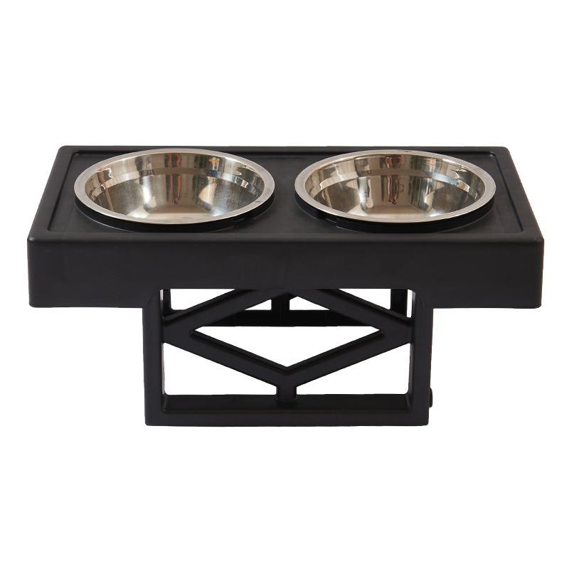 

Folding Pet Bowl Dog Drinking Water Feeding Double Bowl Lifting Dog Cat Slow Food Bowl Stainless Steel Folding Pet Rice Basin 50X27CM