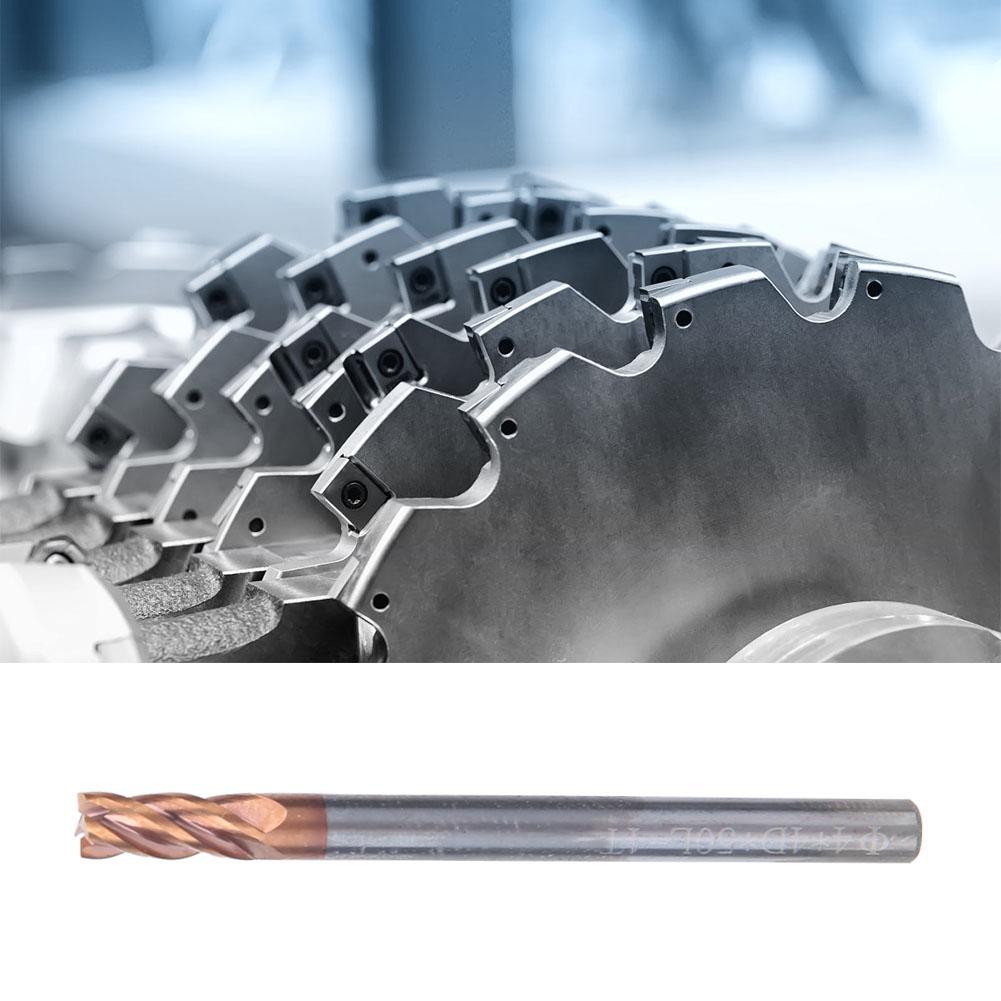 4mm 4 Flutes Nano Coating Spiral End Mill Tungsten Steel CNC Milling Cutter Bit (5pcs)