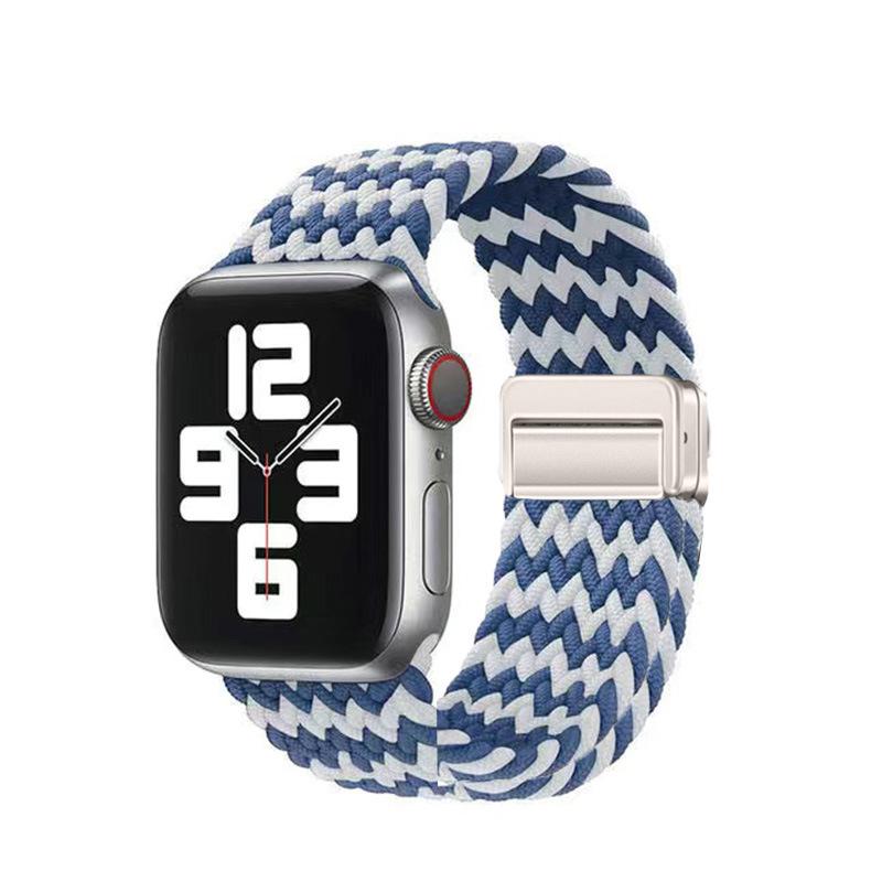 Magnetic Buckle Nylon Watch Strap for Apple Watch Series 5-10 Smartwatches