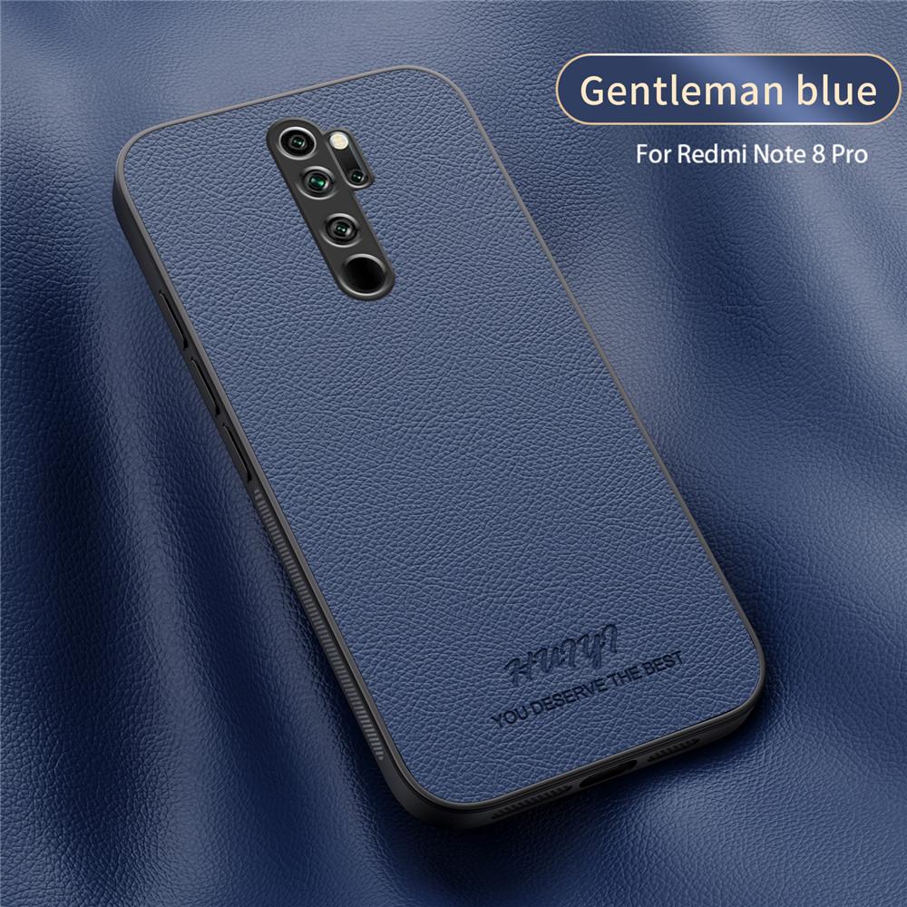 

Розкішний діловий шкіряний чохол з магнітною рамкою для Xiaomi Redmi Note 8 Pro Note8 Pro Phone Case Capa For Redmi Note 8 Pro синій
