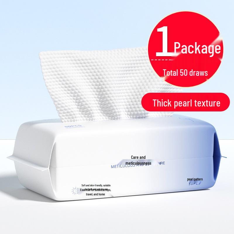 Jianmei Chuangyan Cotton Soft Disposable Facial Cleansing Towel - Thick, Lint-Free, No Pilling, Wet & Dry Use.