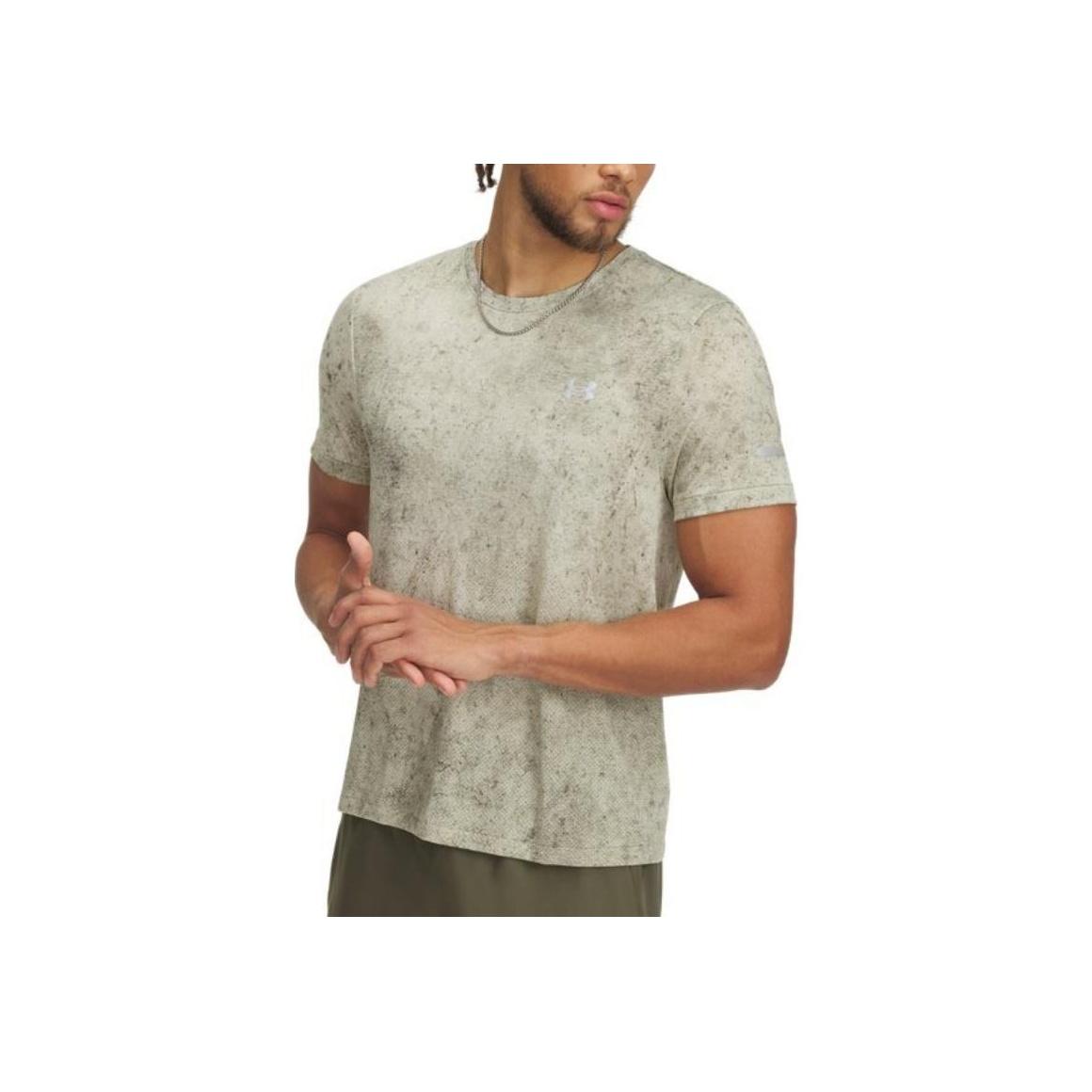Under Armour Бесшовная футболка с коротким рукавом Seamless Stride SS25 с логотипом серии, градиентная, облегающего кроя, с круглым вырезом, мужская, топы, лаймово-зеленая, 1388043-348 2XL