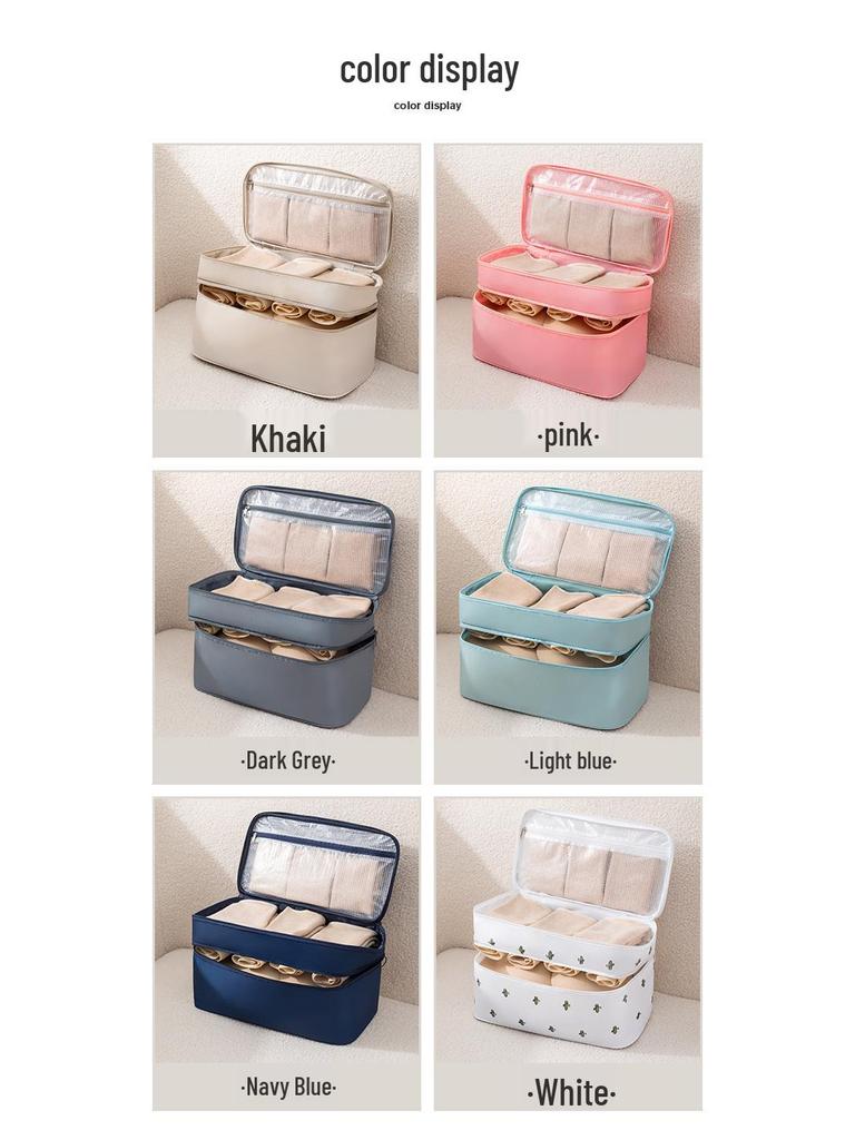 Portable Multifunctional Travel Underwear Organizer - Separate Compartments for Bras and Underpants