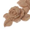 Natural Woodcarving Rose Flower Corner Appliques Wood Floral Carved Furniture Cabinet Door Unpainted Mouldings Decal Decorative