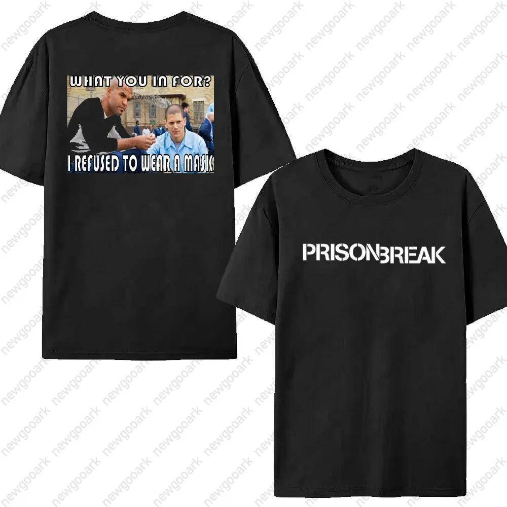 Michael Scofield Men Shirt Prison Break Streetwear Vintage Tv Series Y2k Aesthetic Clothing Tshirt Harajuku Top Short Sleeve