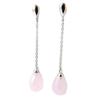 Les Trésors De Lily [N6888] - Pink 'Linda' Silver Earrings (rhodium-plated) - 44x8 Mm