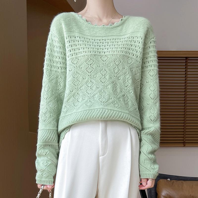 Women's Cashmere Sweater Qinghe Cashmere 30% Cashmere 70% Wool Autumn and Winter Cashmere Pullover Hand-woven Soft and Warm