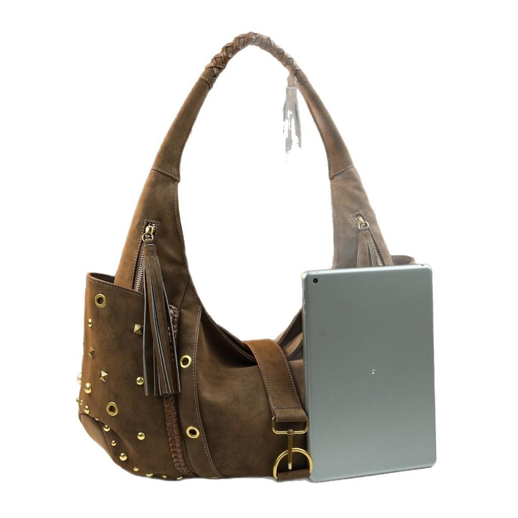 Fashion High-End Locomotive Wind Rivets Retro Women'S Shoulder Bag Foreign Style Underarm Dumpling Bag