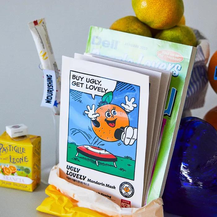 

[1+1] Уродливая Милая Мандариновая Тканевая Маска 23мл (вегетарианский)