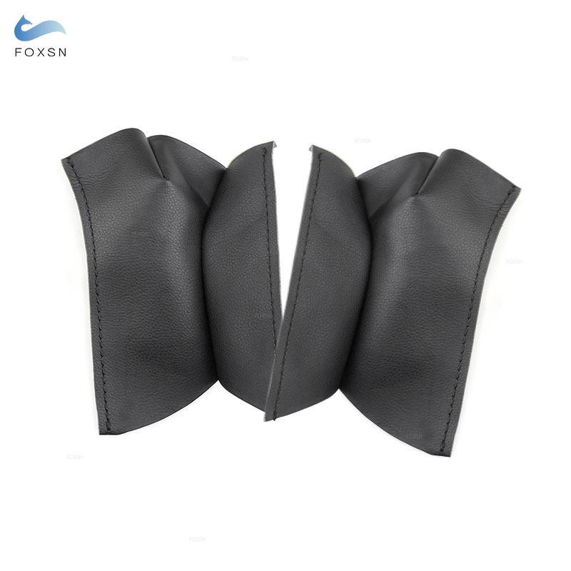 Microfiber Leather Handle Cover For VW Tiguan 2017 2018 - 2022 2pcs Hand Sewing Car Door Armrest Panel Handle Pull Cover