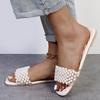 Spring/summer New Women  Pearl Rhinestone Women's All-match Casual Slippers Fashion Solid Color Flat Shoes Sandals