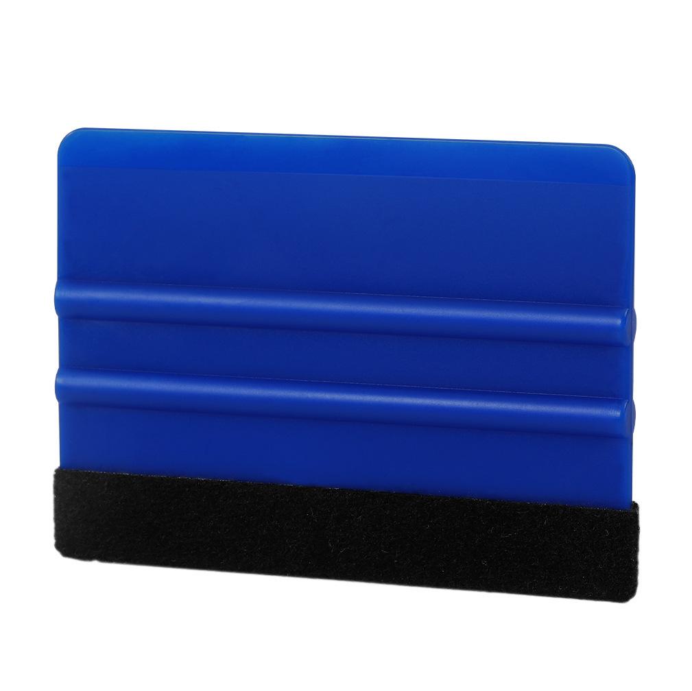 

Car Film Tool – Small Square Plastic Squeegee with Cloth for Color Change or Advertising Film Application, Double-Sided Usability. синий