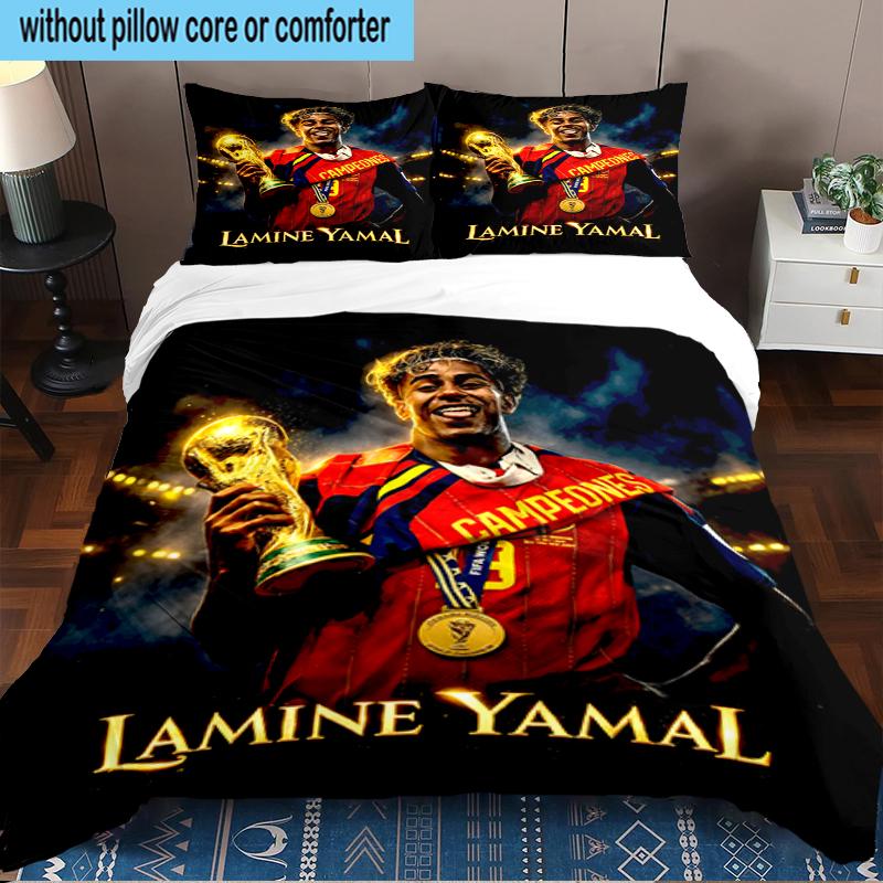 Set Biancheria da Letto 3 Pezzi Football Spirit Ya-mal, Include 1 Copripiumino e 2 Federe Perfetto per Camera da Letto, Dormitorio, Regalo di Natale per Fan