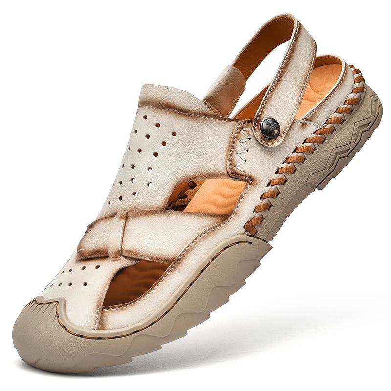 New Mens Sandals Summer Breathable Mesh Sandals Men Outdoor Casual Lightweight Beach Sandals Fashion Men Shoes Large Size 38-46