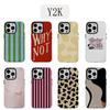 Luxury Y2K Stripes Phone Case for iPhone 17 16e 16 15 14 13 12 11 X XS XR XSMAX 7 8 Air Pro Max Plus Luxury Double-layer
