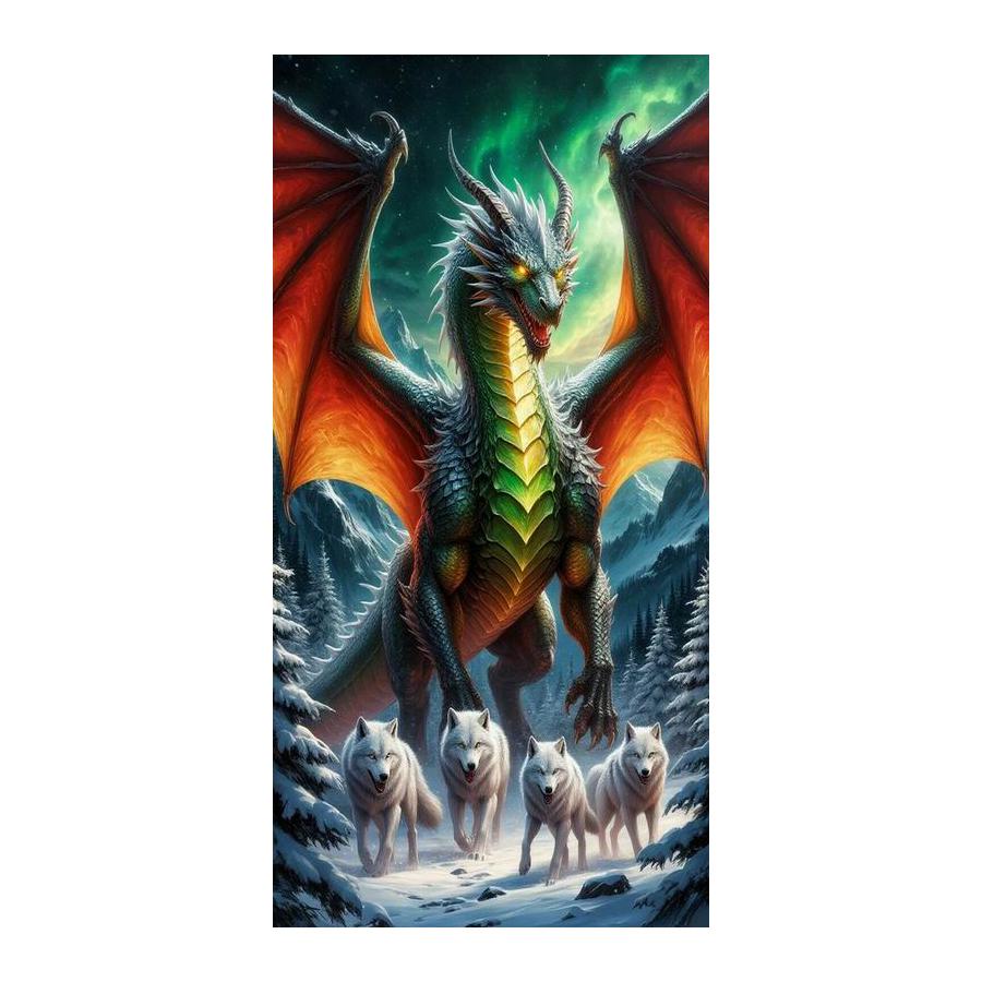 Mountain Dragon Wolf Large Size Diamond Painting New Collection Animals Diy Full Square Round Drill Rhinestone Embroidery Mosaic Cross Stitch Kits