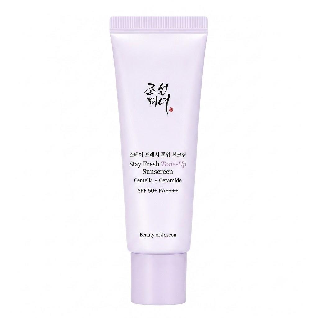 Beauty of Joseon Stay Fresh Tone-Up Sunscreen Purple Green SPF50+ PA++++ Hydrating UV Care Cream 50ml purple
