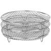 Three stackable air fryer racks made of 304 stainless steel, non stick frying pan and barbecue grill rack, kitchen cooking tools