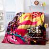 The Kawaii PoppyTrolls World Tour Themed Flannel Blanket Is Perfect for Kids, Teens, and Fans. It's a Great Bed Blanket or Sofa