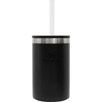 STANLEY Everyday Can Cooler Cup Black with Straw Vacuum Insulated Tumbler 350ml Can Stainless Steel Coffee Thermal Insulation Beer Outdoor Sports