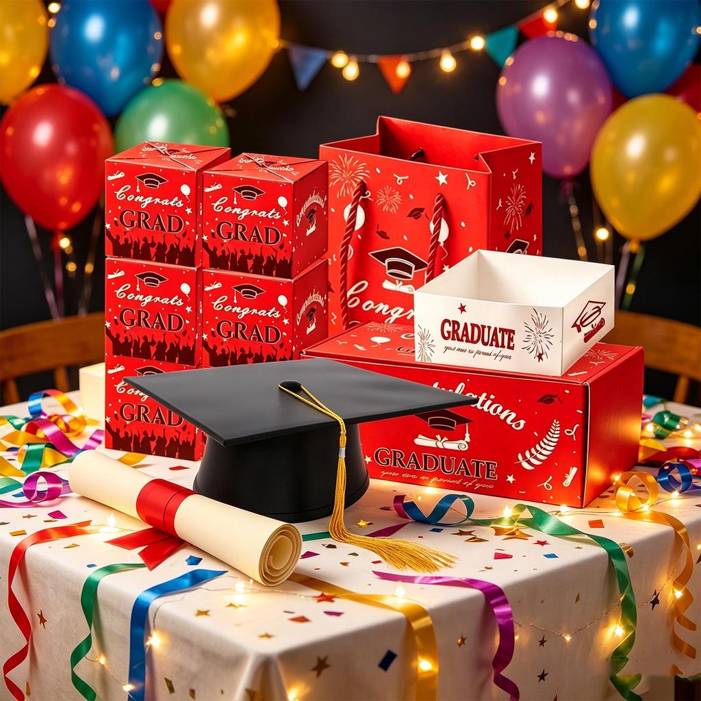 Surprise Pop-up Gift Box Graduation Cards Message Postcard Case Graduation Party Card Box Set DIY For School Student Parties