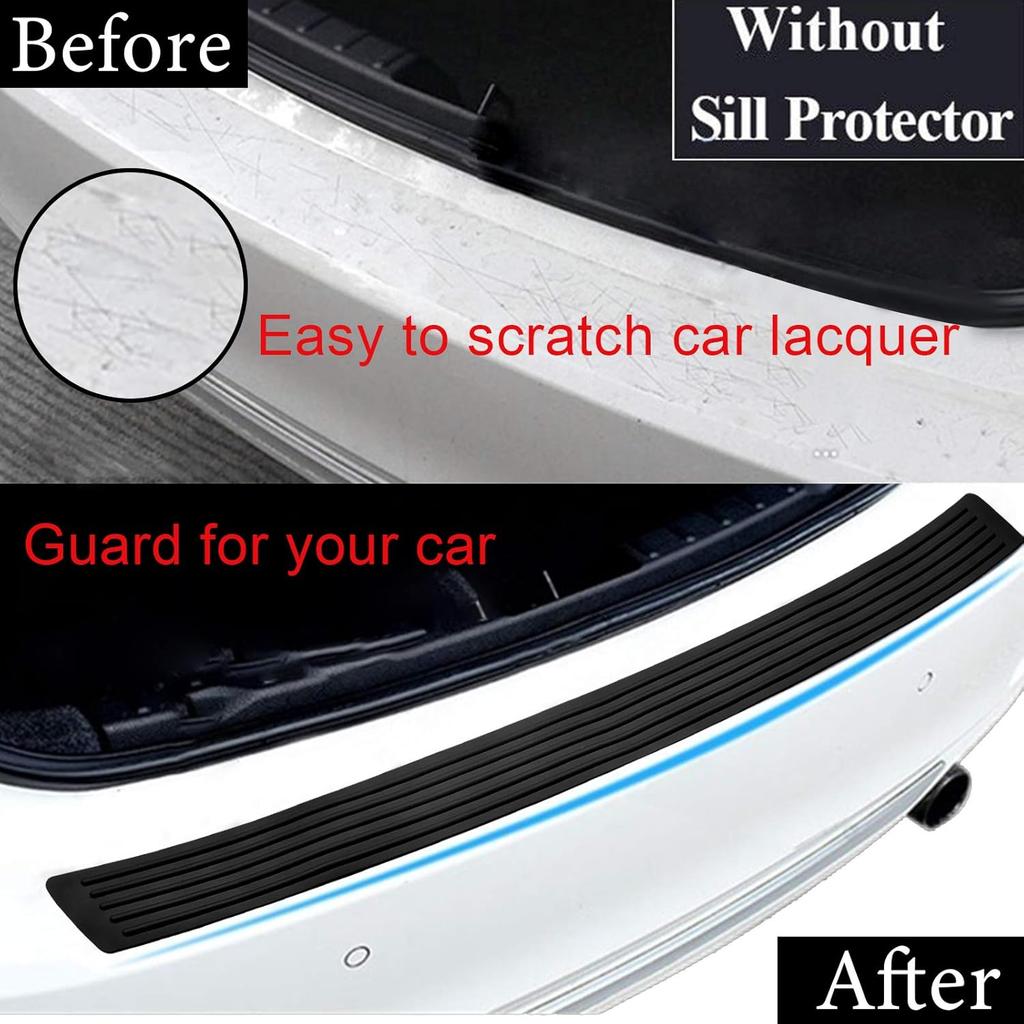 Car Rear Bumper Guard Protector Anti-Collision Patch Anti-Scrape Rubber Universal Trunk Door Entry Guards for SUV/Cars Non Slip Black with Tape 38