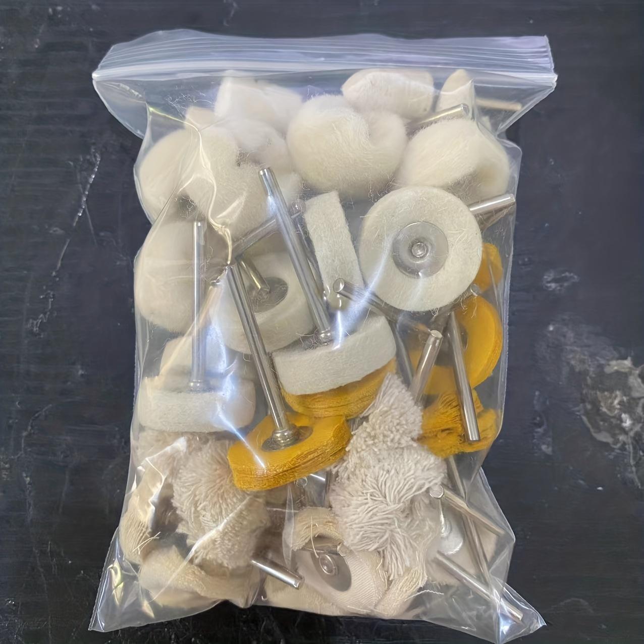 

Набор из 50 полировальных кругов диаметром 1 дюйм, хвостовик из шерстяного войлока диаметром 3 мм для принадлежностей вращающегося инструмента, набор для мини-полировки щетками часов и ювелирных изделий 50pcs