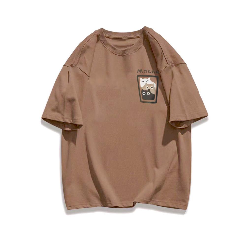 

American Retro College Style Plus Size Loose Short Sleeved Tshirt MenWomen New Korean Ins Unisex Style Pullover Top S