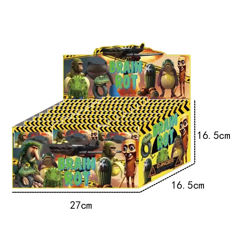 8Pcs/Set Anime Tung Tung Sahur Figure 24Pcs Baged Action Figurine Doll Kits Collection PVC Model Toy Children Birthday Gift