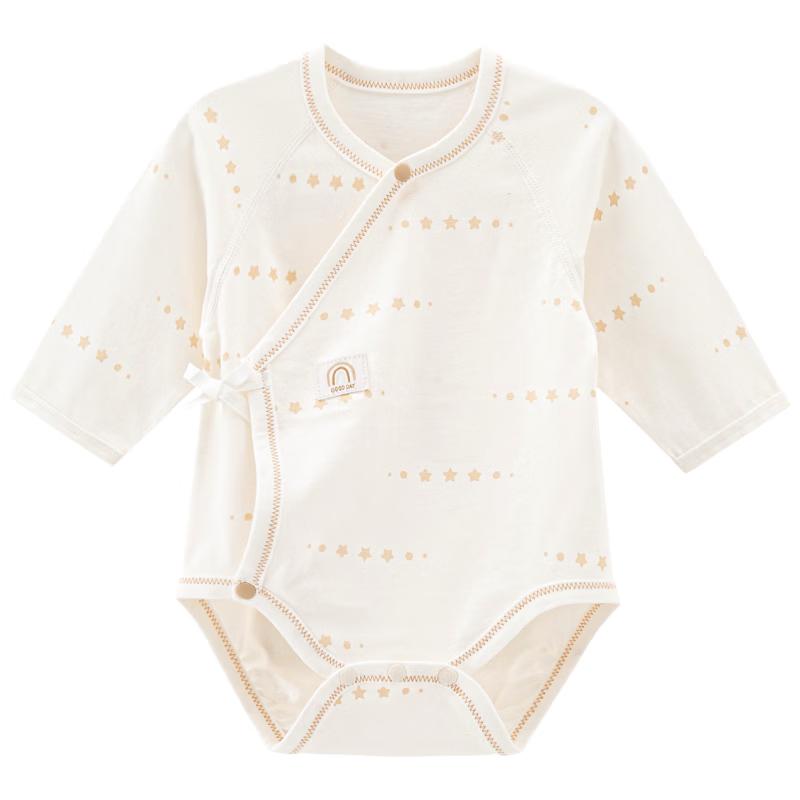 Guai Qixiong Newborn Cotton Long-Sleeve Wrap Bodysuit 52cm